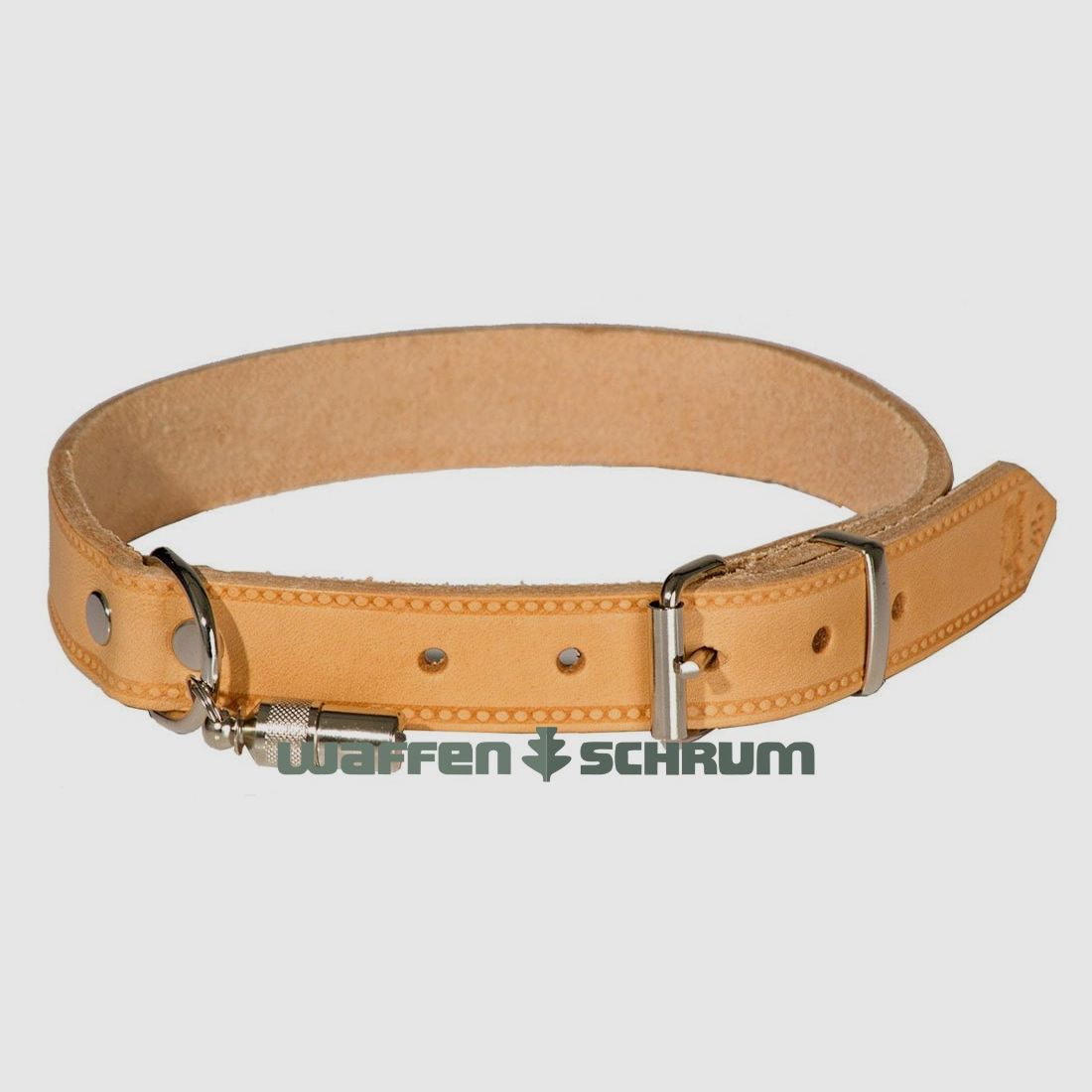 Collar AKAH de cuero Fahl - Marrón claro con etiqueta de dirección