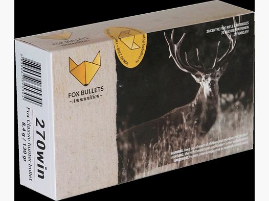Fox Bullets Classic Hunter .270 Win. 130GR / 8,4g sin plomo 20 cartuchos