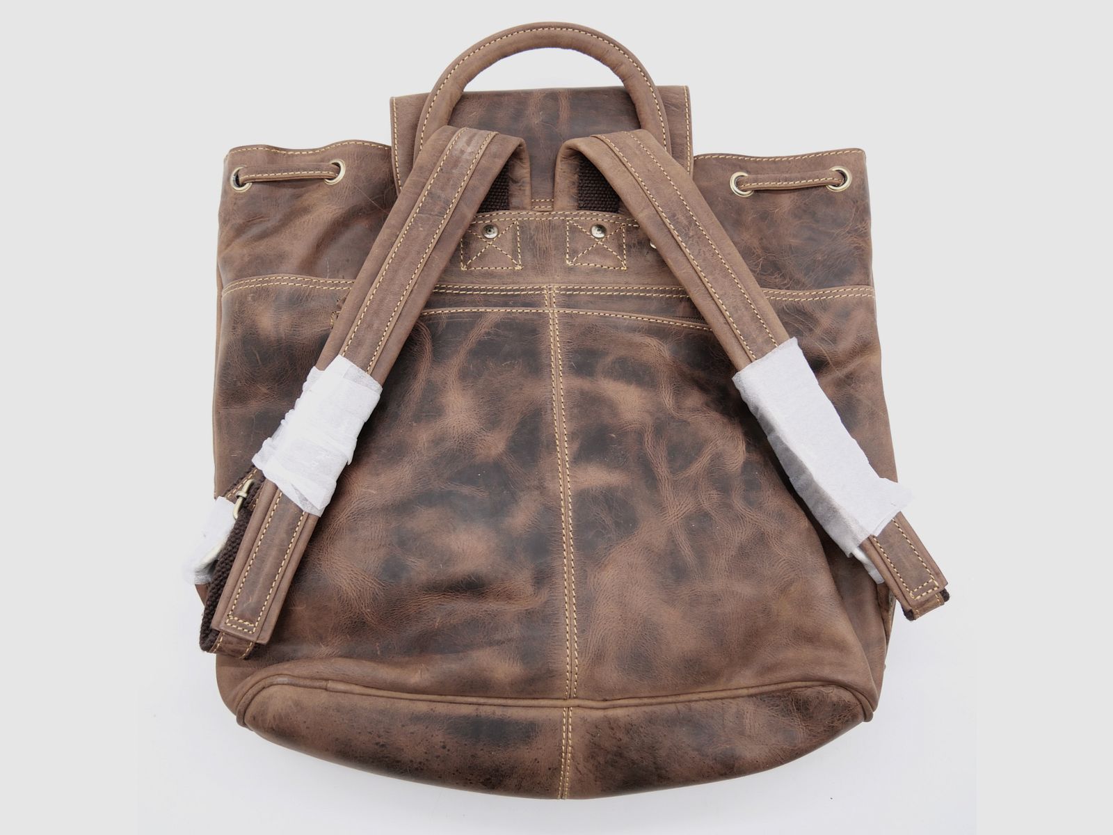 Sac à dos en cuir Greenburry avec embossage de cerf marron 1711-STAG3-25