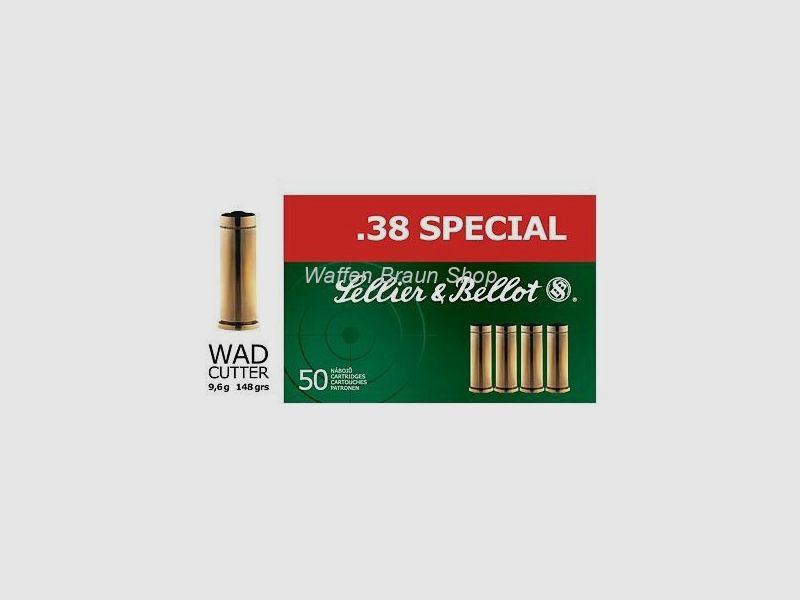 S+B .38Spec. LWC 148grs. 50St