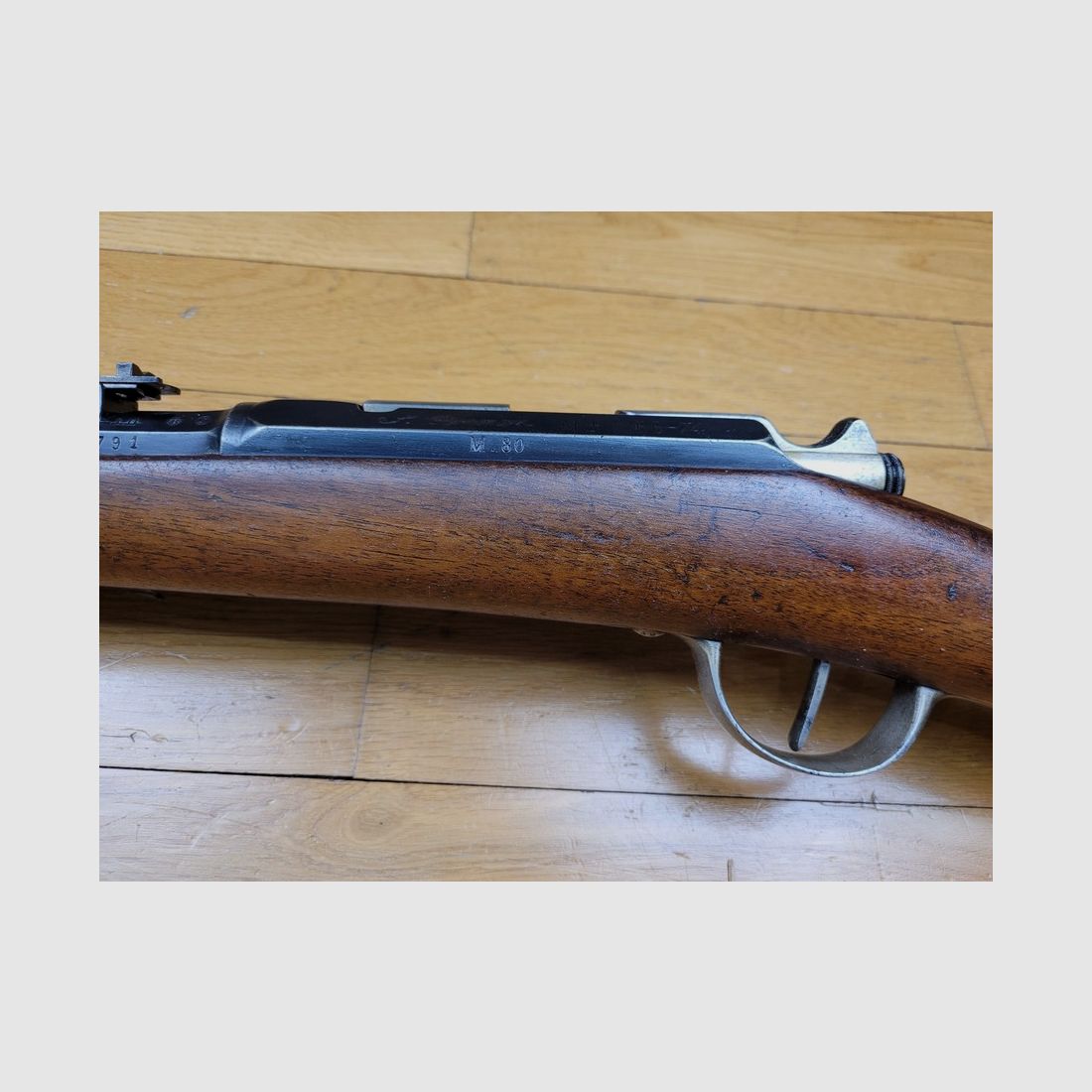 Sehr schönes Infanteriegewehr Gras – Modell 1866-74 M80 – Umgebautes Gras in Saint Etienne im Juli 1883 – Vollständig monomatrikuliert einschließlich der Reinigungsstange – Originalkaliber 11mm Gras – Wunderschöner Spiegel-Lauf – Ausgezeichneter Zustand, Bild 13 von 30