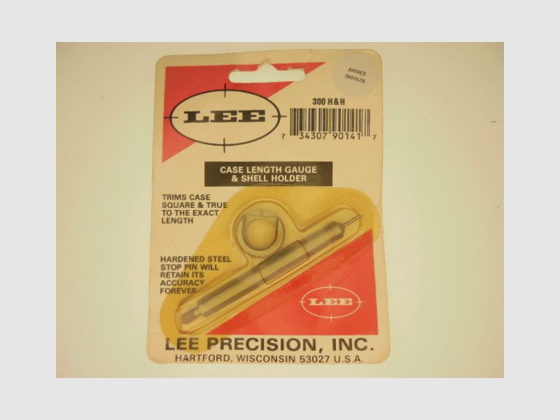 JAUGE LONGUEUR+SHELL-HOLDER LEE 300 H & H, image 1 sur 2