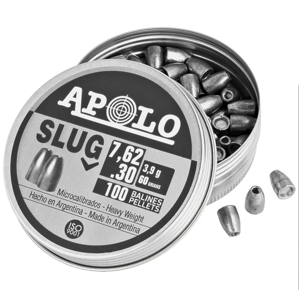 Apolo Slug 60 slugs de 7,62 mm, 100 pièces, 3,90 g/60,0 gr