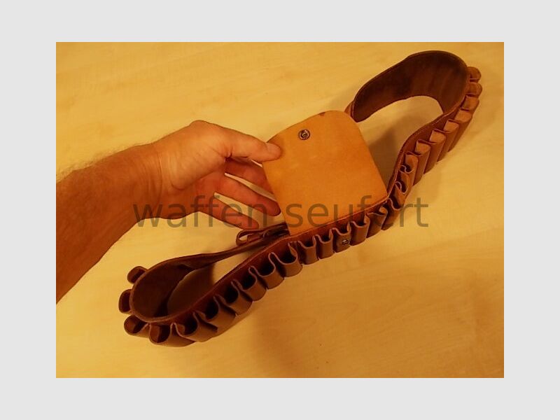 Schrotpatronengordel 12 patronen tasjes middel bijv. 30-06