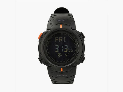 M-Tac® Taktische Uhr SCHWARZ mit Kompass - zum Wandern / Joggen usw.