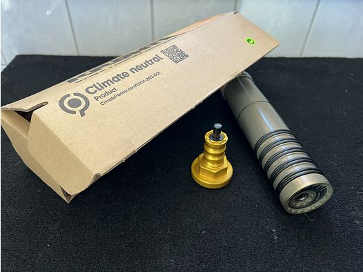 Krontec Schalldämpfer Cal. .30 , 7,62mm, Beige, M15x1 Gewinde in OVP mit Werkzeug und Ersatzringen