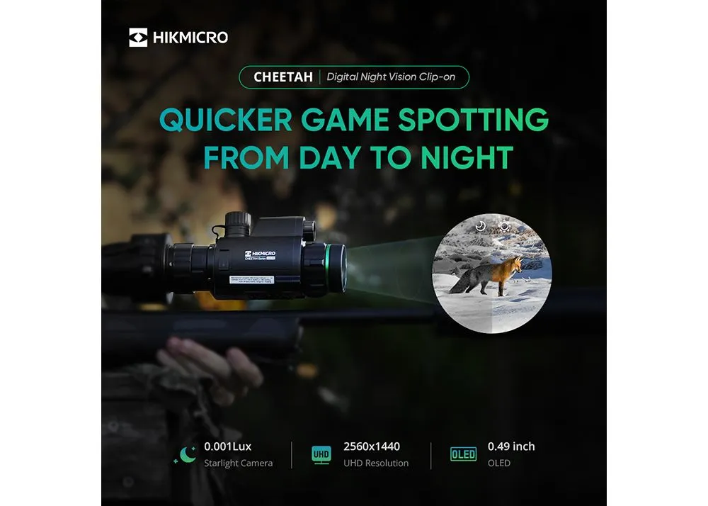 HikMicro Cheetah LRF Clip-On 940 nm IR (sans réticule) appareil de vision nocturne, image 12 sur 12