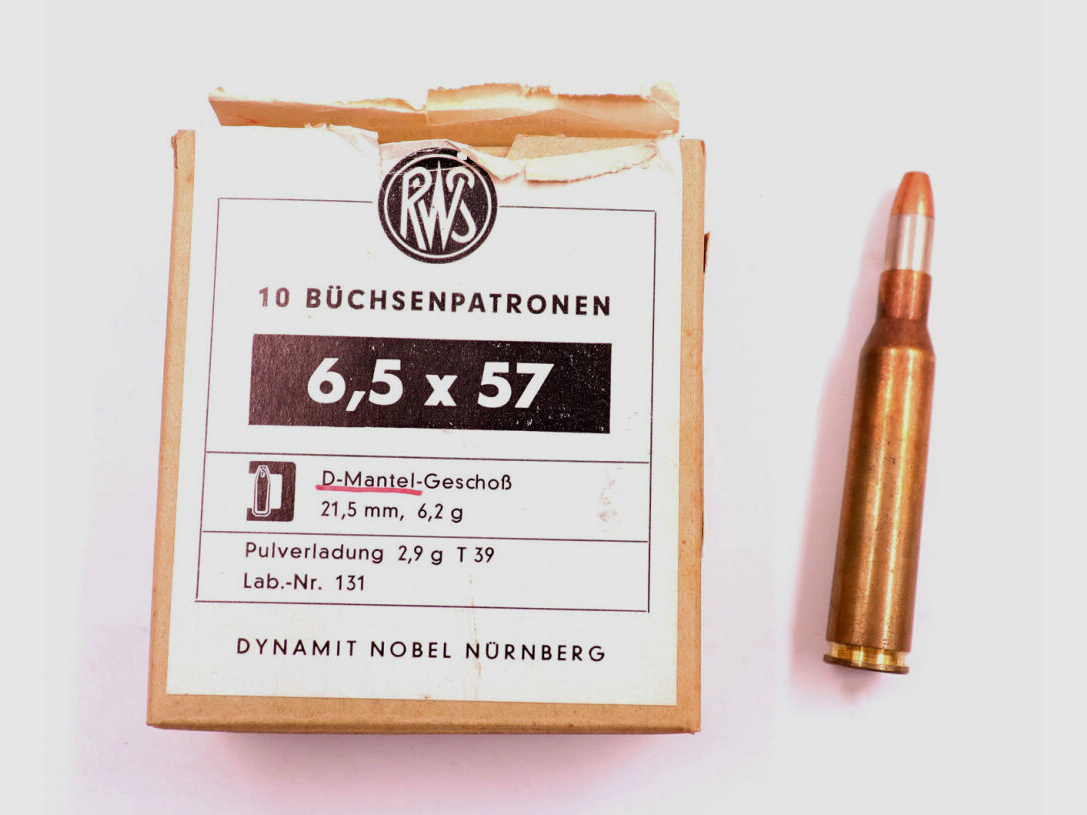 RWS (WZd.Fa.Rottweil) Büchsenpatronen 6,5x57
