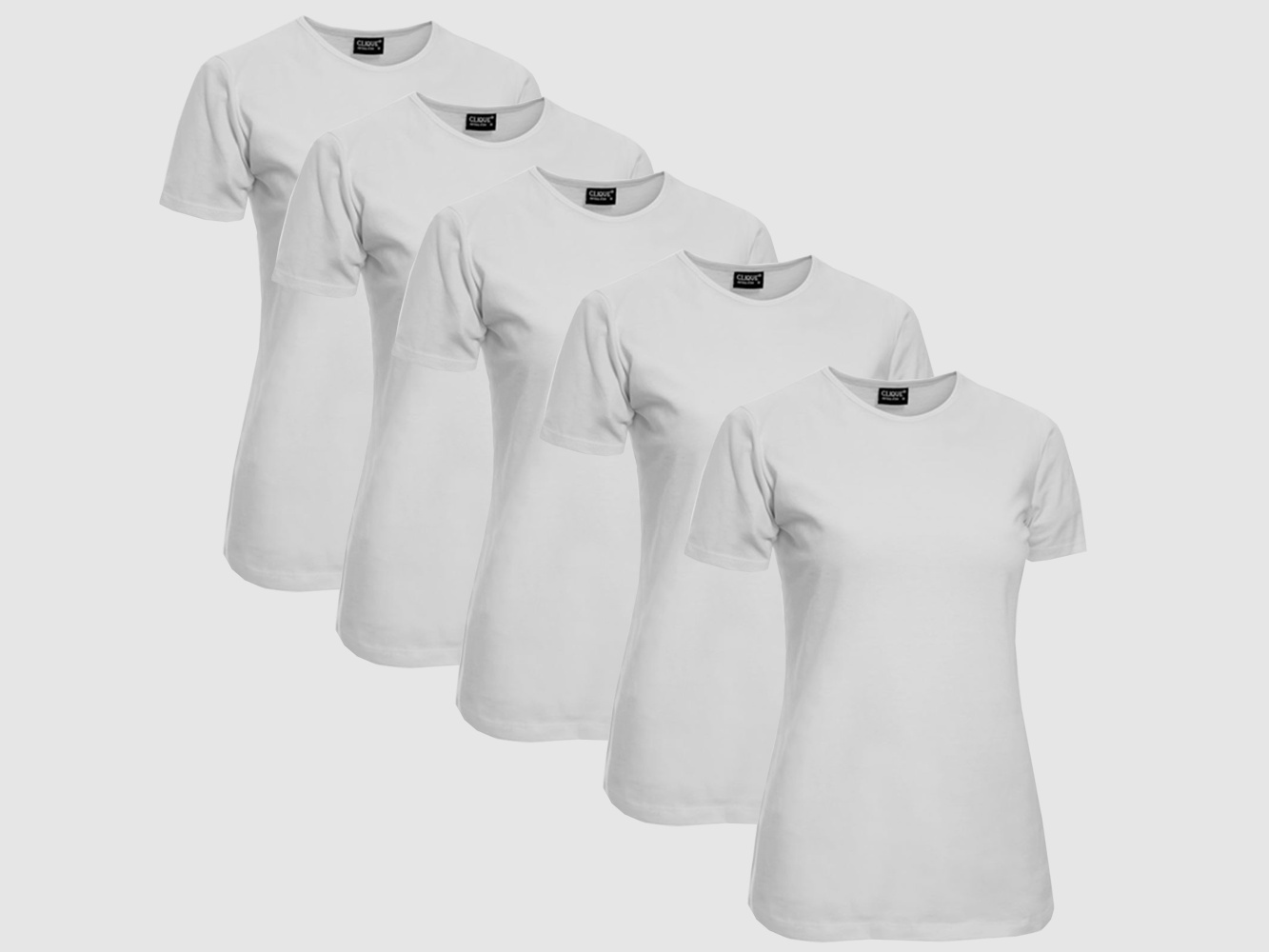 Clique T-shirt Donna 5-pack Bianco
