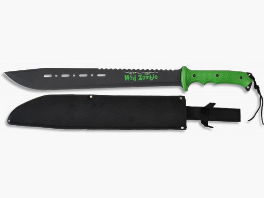 Machete 63,5cm Klinge 45,5cm MAD ZOMBI grün mit Nylonscheide