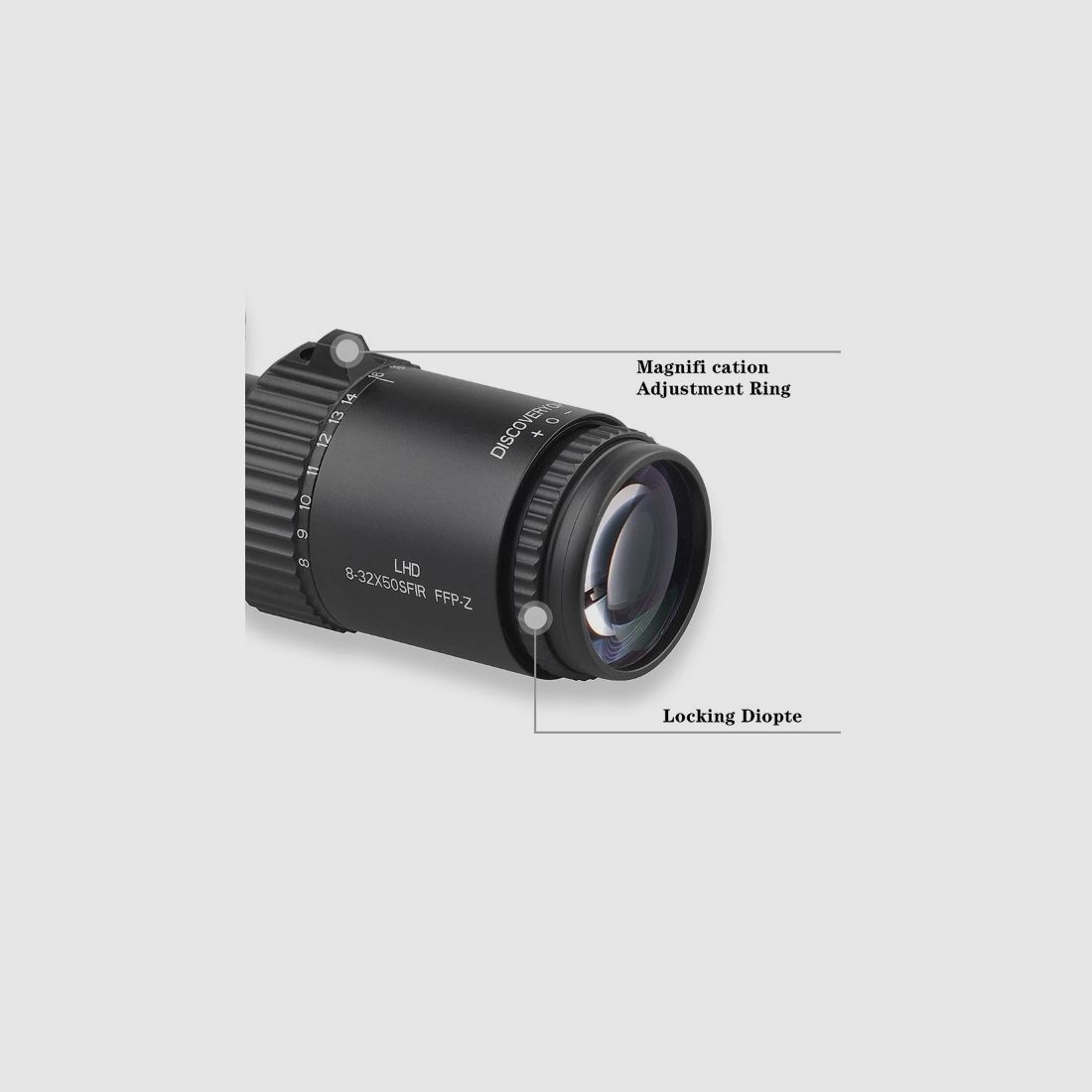 Discovery Optics 8-32X50 Zielfernrohr, für Jagd, Zielschießen, Ziel - NEUWARE