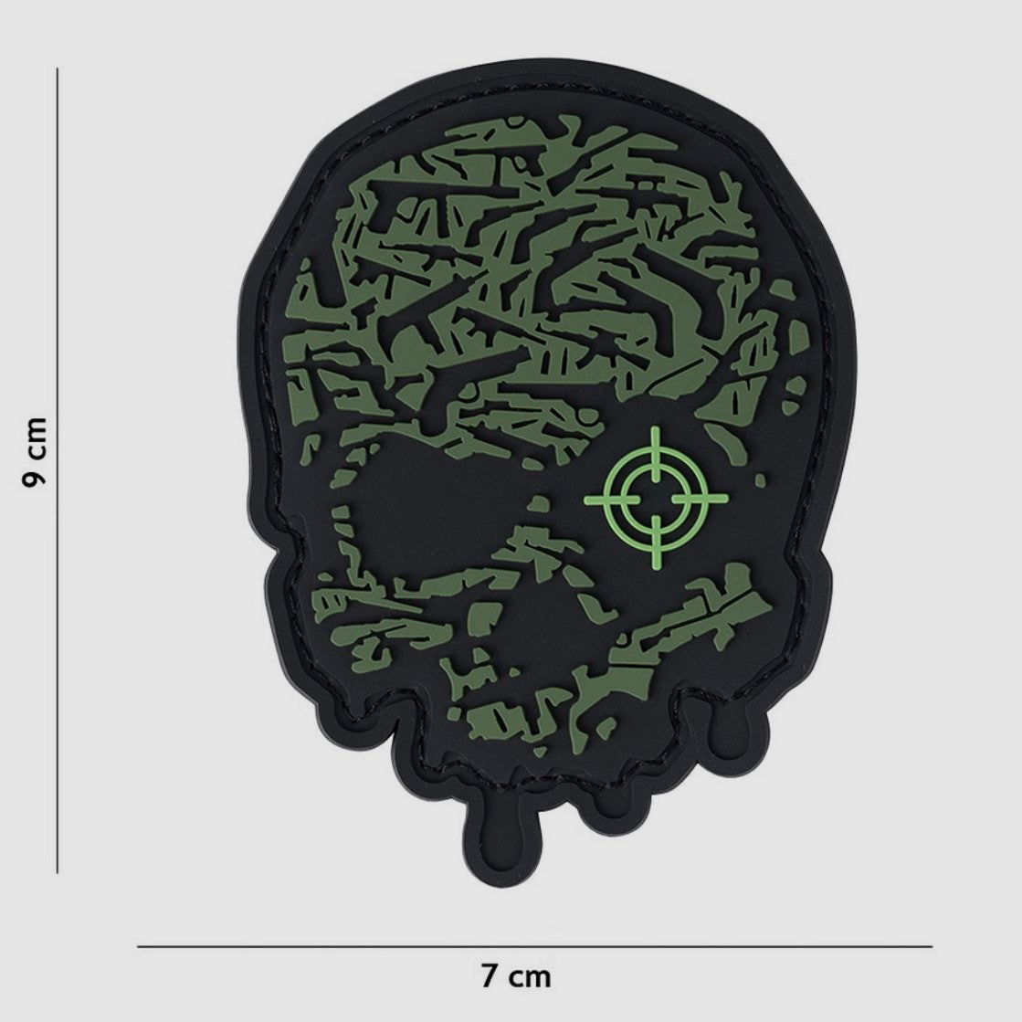 Patch PVC Ziel Auge Totenkopf OLIV