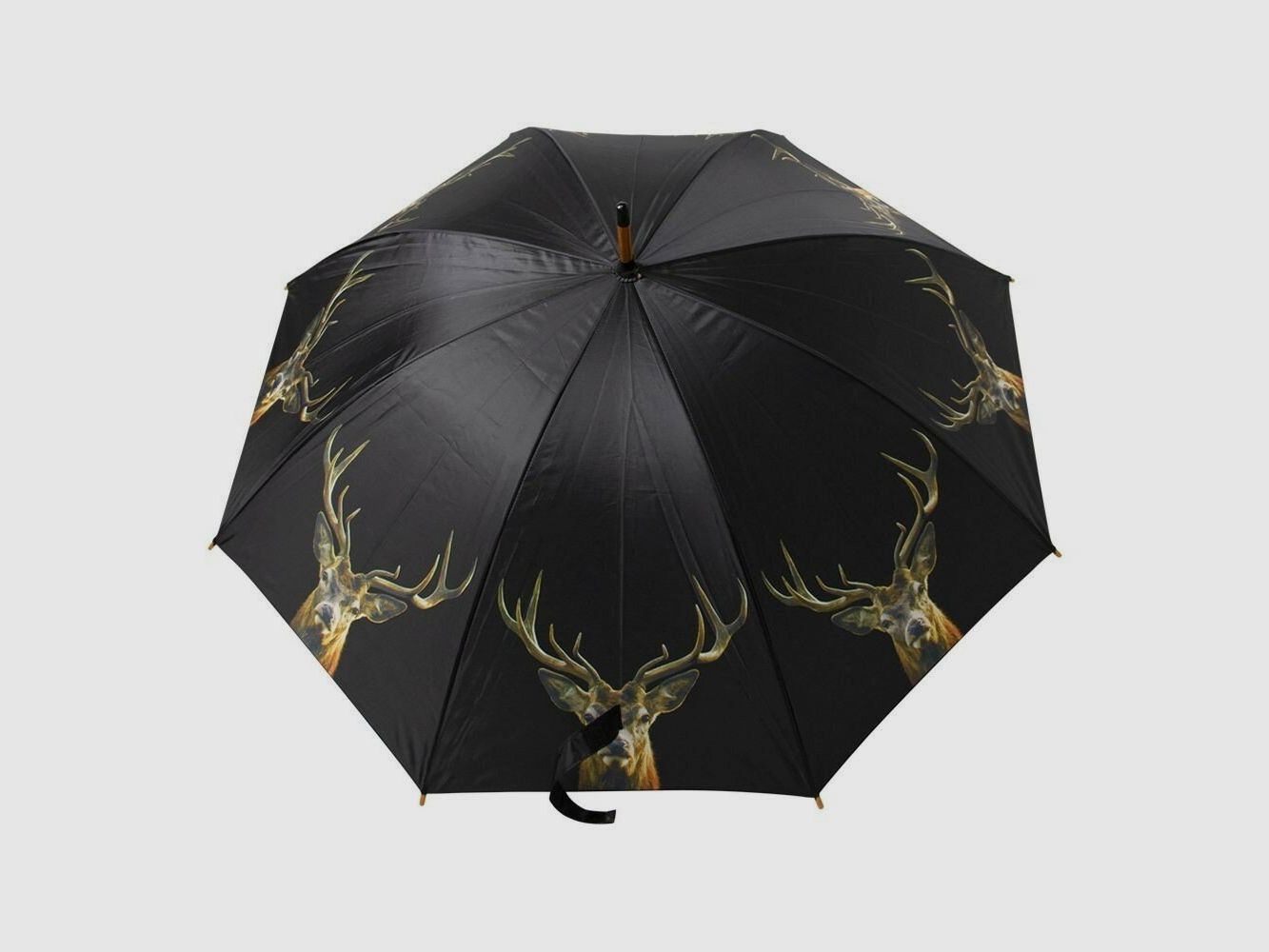 Lovergreen Outdoor Motiv Regenschirm Hirschkopf schwarzer Hintergrund