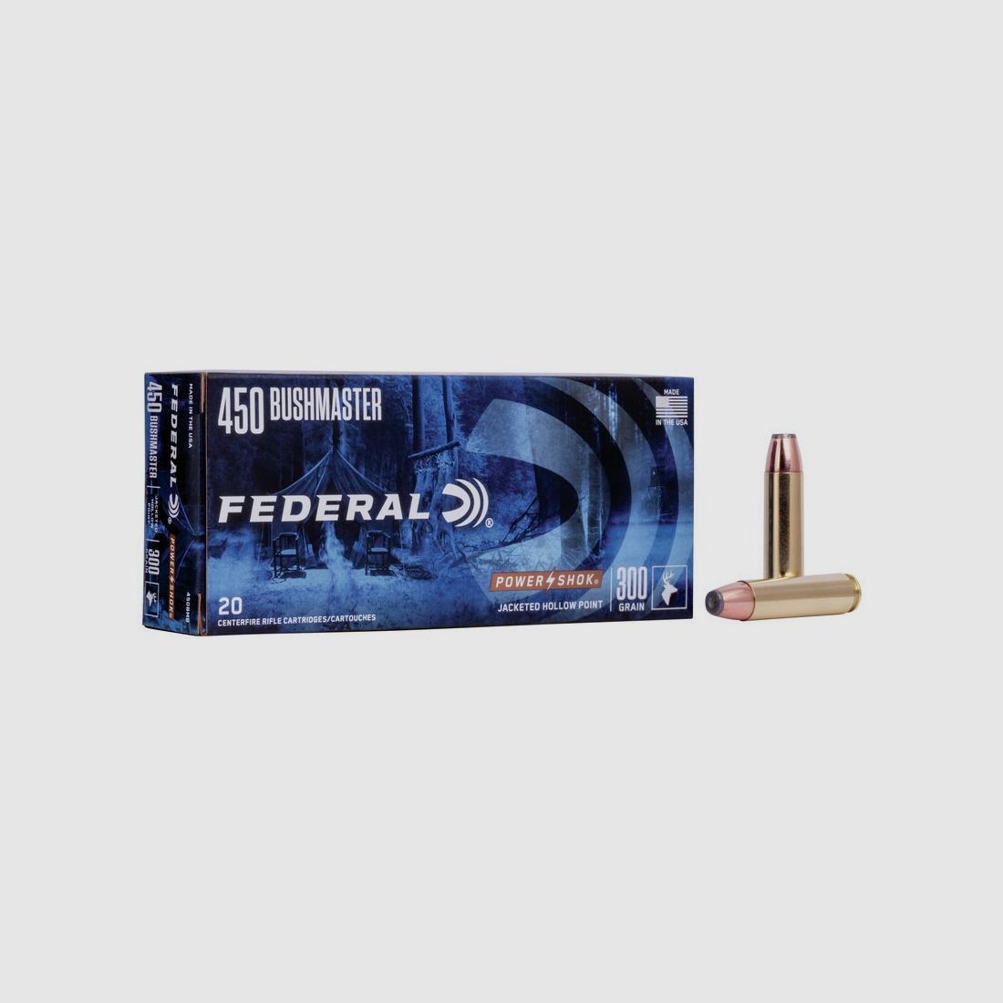 FED 450BMB .450 BUSHMASTER 300GR POWER-SHOK SP 20/200/38000