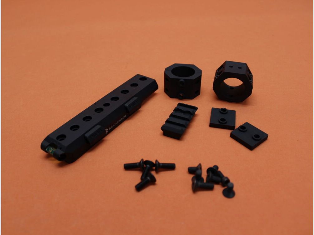 Schmeisser Schmeisser USM QD Blockmontage 1" Alu schwarz für Picatinnyprofil BH=ab 13,5mm incl. Libelle/Aufsatz