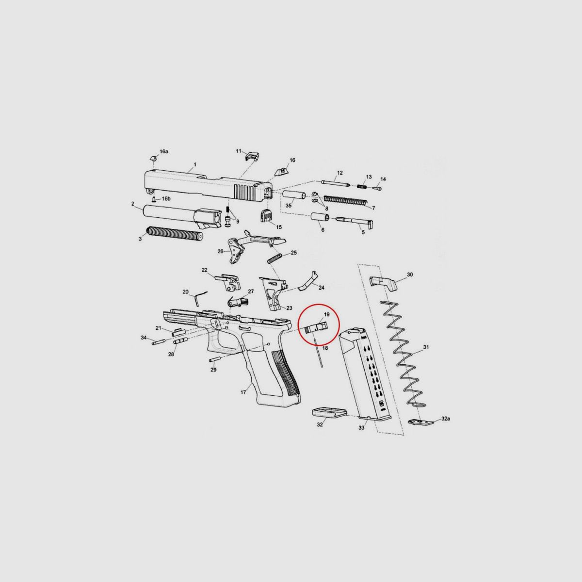 GLOCK GEN4 Zatrzask magazynka Standard, zdjęcie 2 z 3