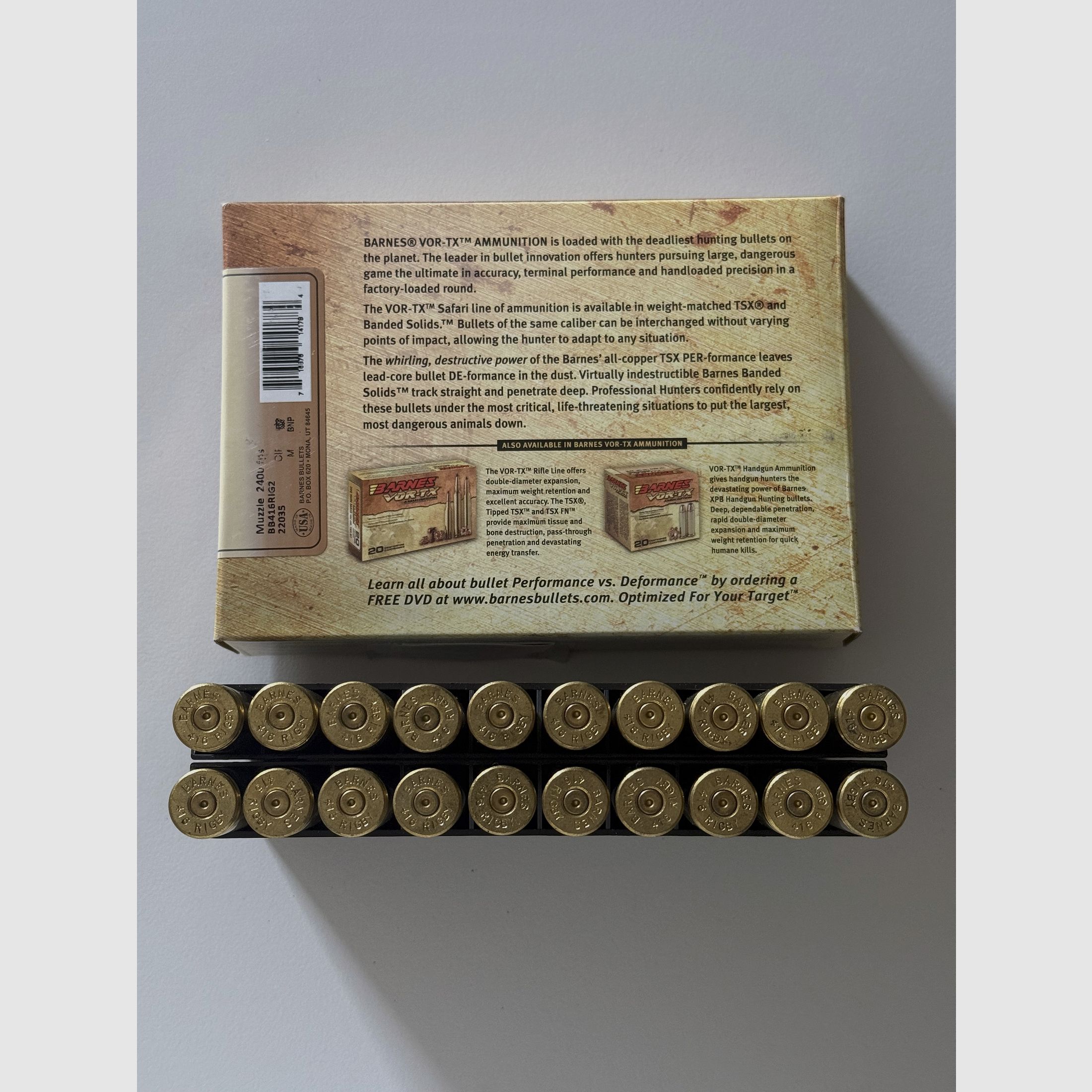 .416 Rigby Barnes Hülsen in der Originalpackung