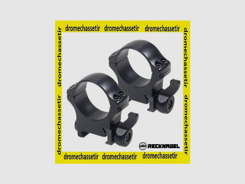 Los 2 Ringe für 30mm Schiene mit Hebelverschluss Recknagel, hoch, BH 19mm