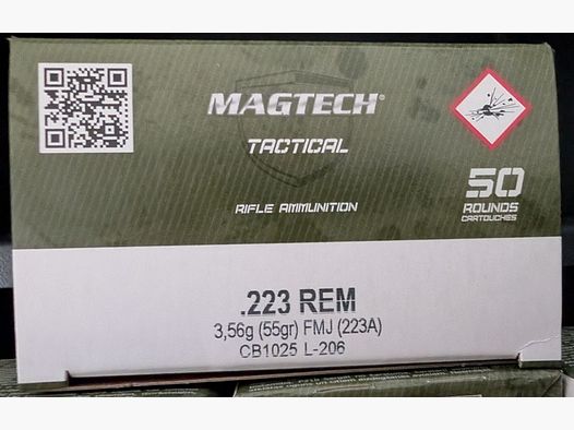 44 boxes / 2000 rounds .223 Rem. from Magtech | FMJ 3.6g / 55grs. | Ammunition