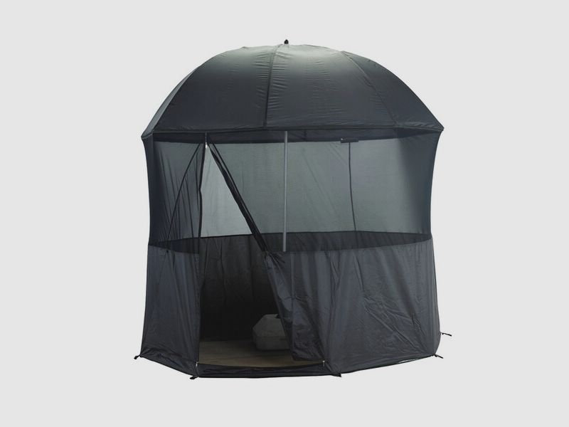 Behr Schirmzelt - 2,5m Durchmesser - 360° Fliegengitter - Dunkelgrün