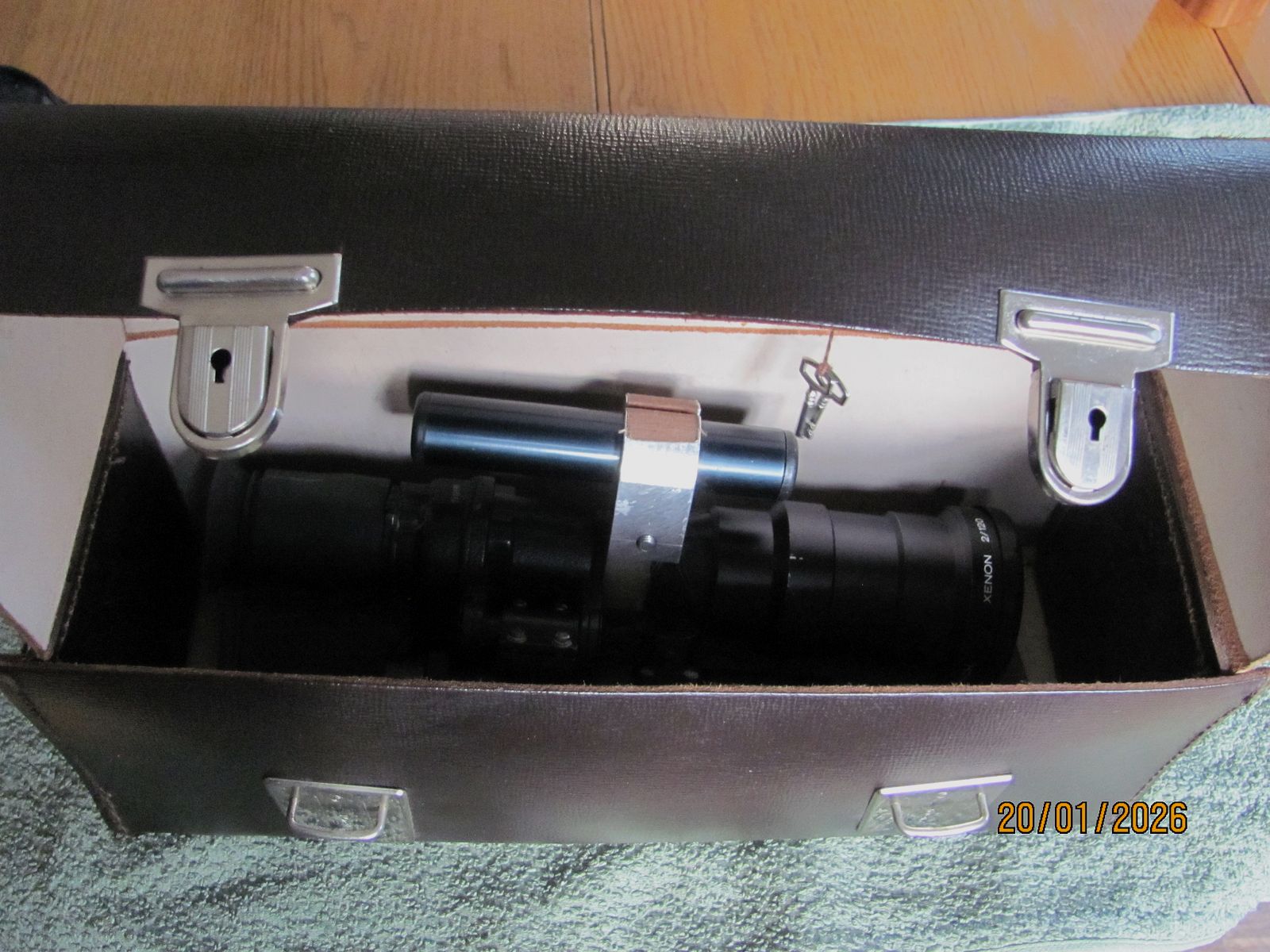 Nachtzicht ZF Schneider Kreuznach Xenon 2/120 met leren koffer - DEFECT voor onderdelen