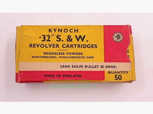 Kynoch, England revolver cartridges .32 S&W short