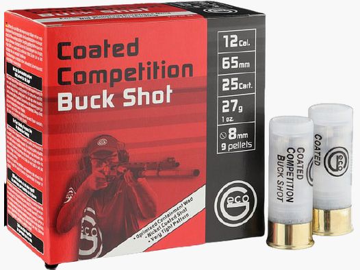 GECO COATED COMPETITION BUCK SHOT - 12/65 - 8MM - 25 STÜCK