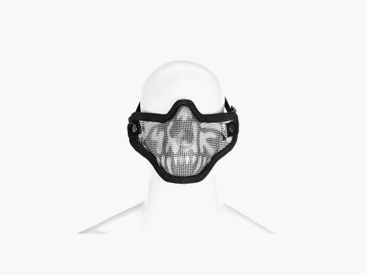 Maschera metà faccia in acciaio Invader Gear Death Head-Nero