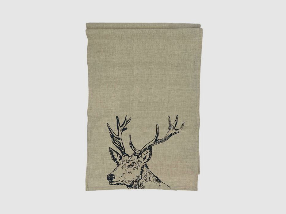 Leinen Tischläufer Hirsch 160x44cm, Bild 1 von 6
