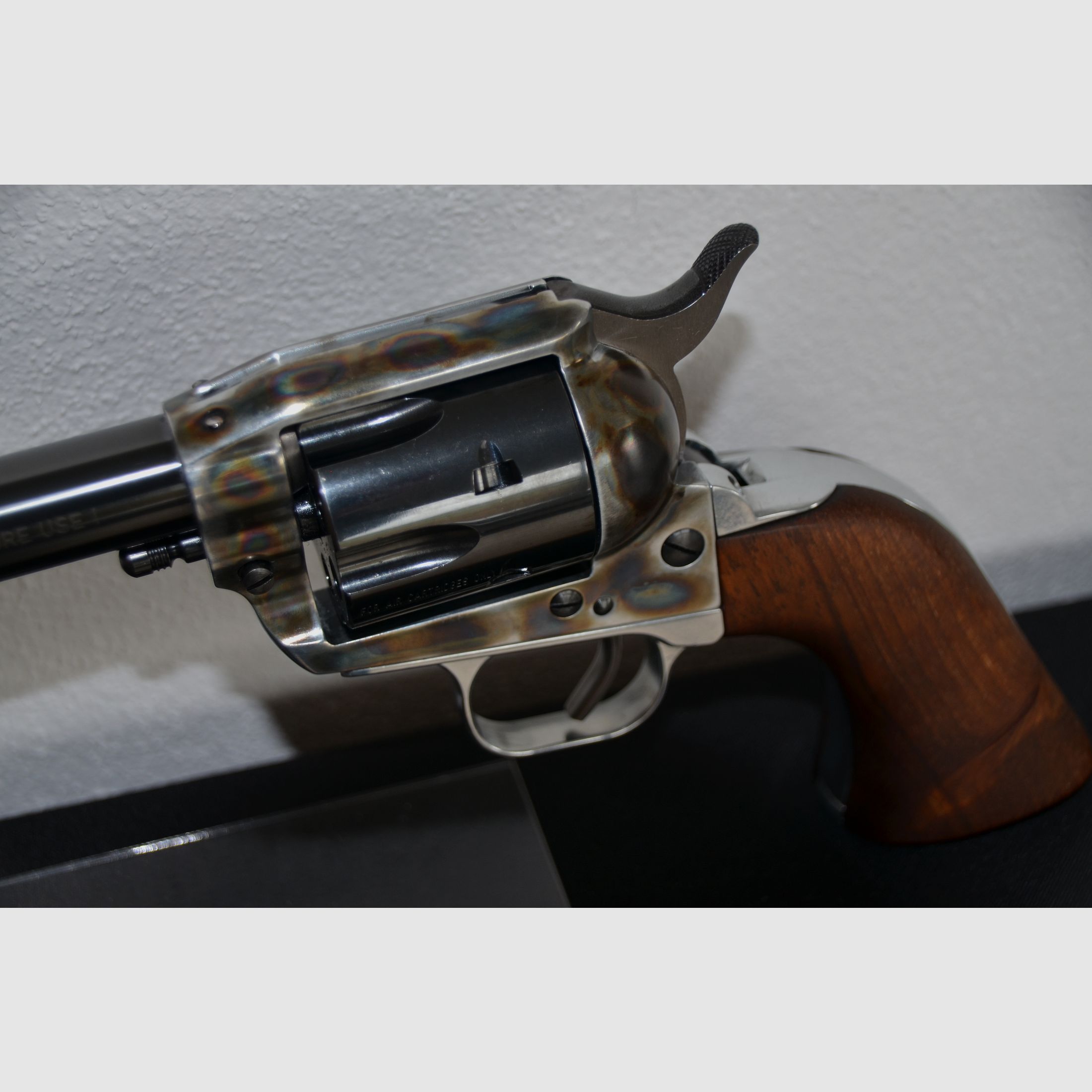 ME Single Action Army LEP Revolver calibro 22  5,5 mm  ---  Unico fatto a mano!  ---  Telaio in ottica acciaio con tempra colorata imitata fatta a mano  ---  Tamburo estraibile!