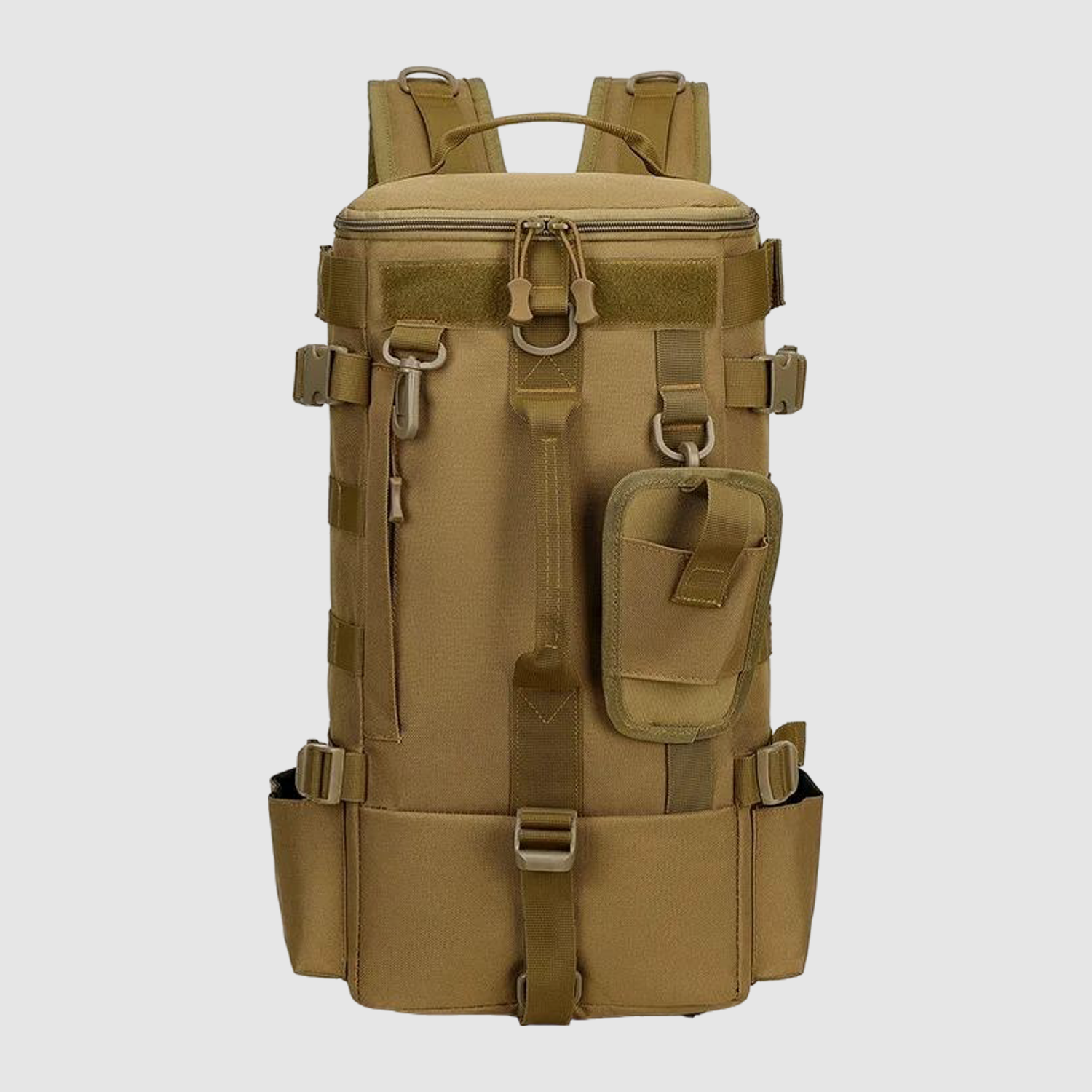 Zaino da Pesca Tattico con Supporto per Canna: Organizzazione Robusta per il Tuo Completo Equipaggiamento da Pesca (Khaki / Colore Unito)