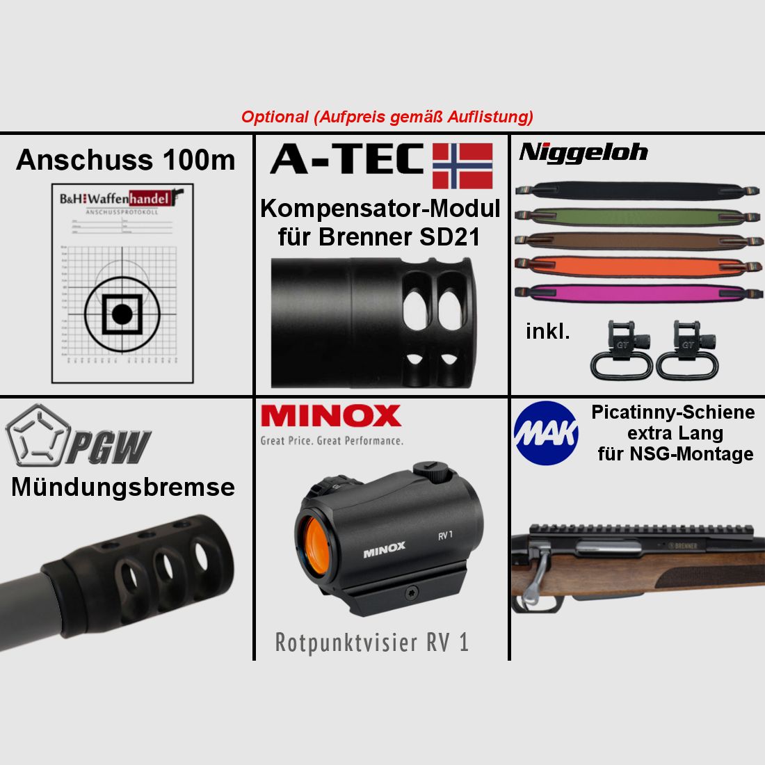 Komplettpaket: Brenner BR20 B&H Prohunter Flex Lochschaft mit doppelter Verstellung inkl. Zeiss V6 2.5-15x56 (Art.Nr.: BR20PHFP1) Finanzierung möglich