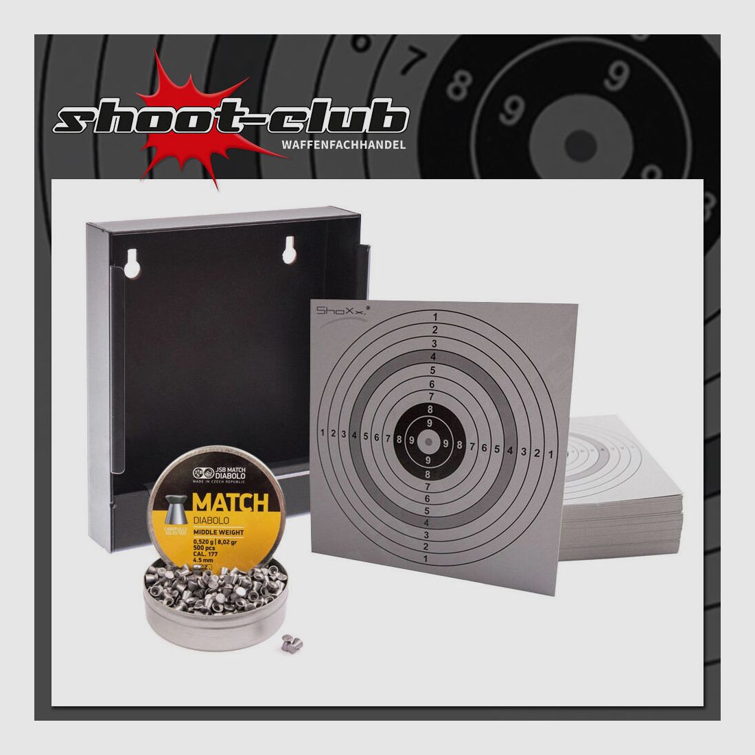 xxx Set: Bullet Trap + 120 Target Sheets + JSB Match