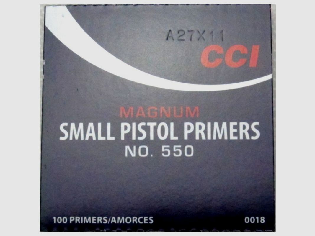 CCI550 ZÜNDHÜTCHEN SC100 SMALL PISTOL, Bild 2 von 2