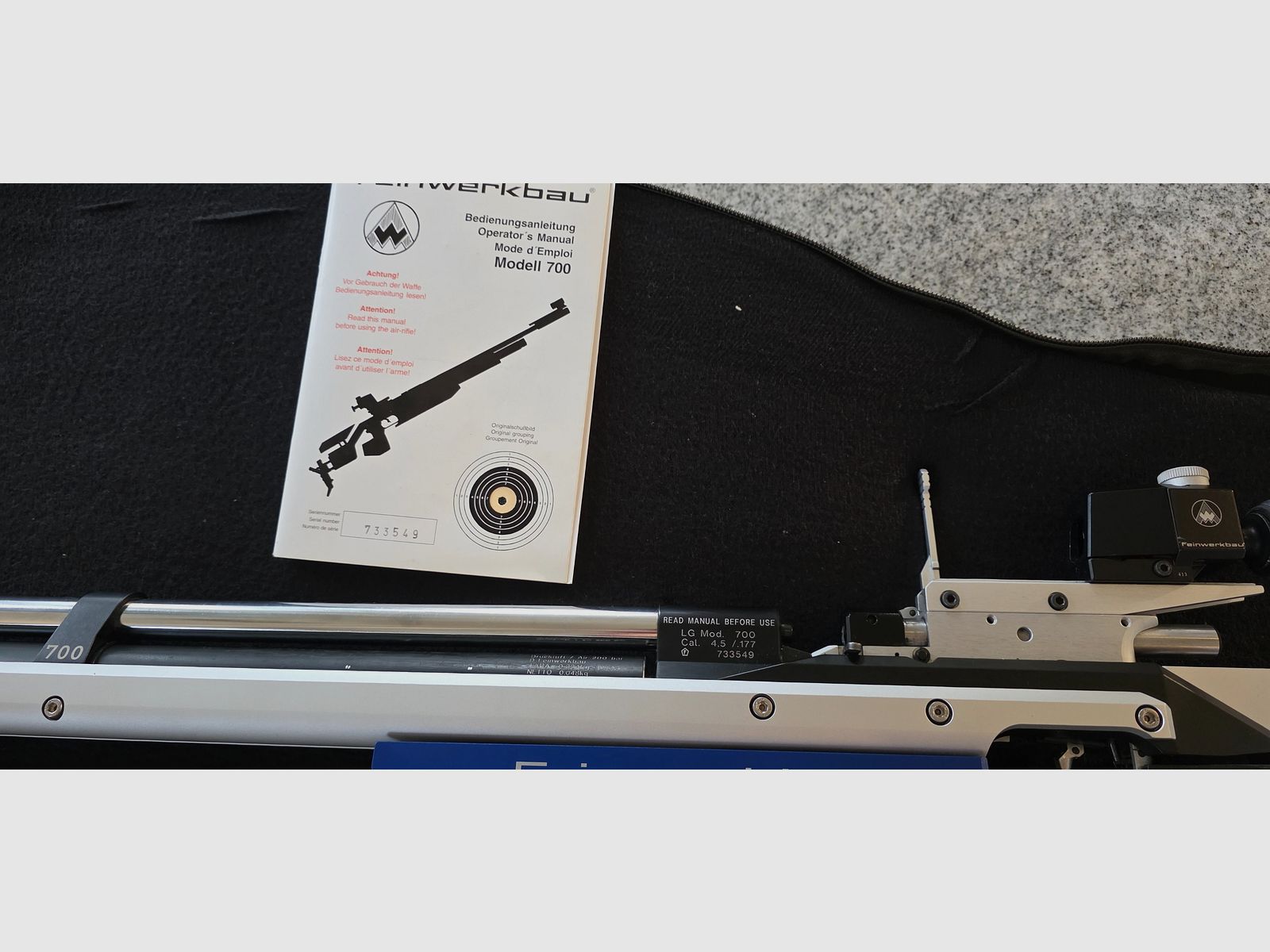 Matchluftgewehr FWB 700 Alu Aufgelegt (Rechts/Gr. M) – Sehr guter Zustand – Komplettset & Originalbelege, Bild 6 von 10