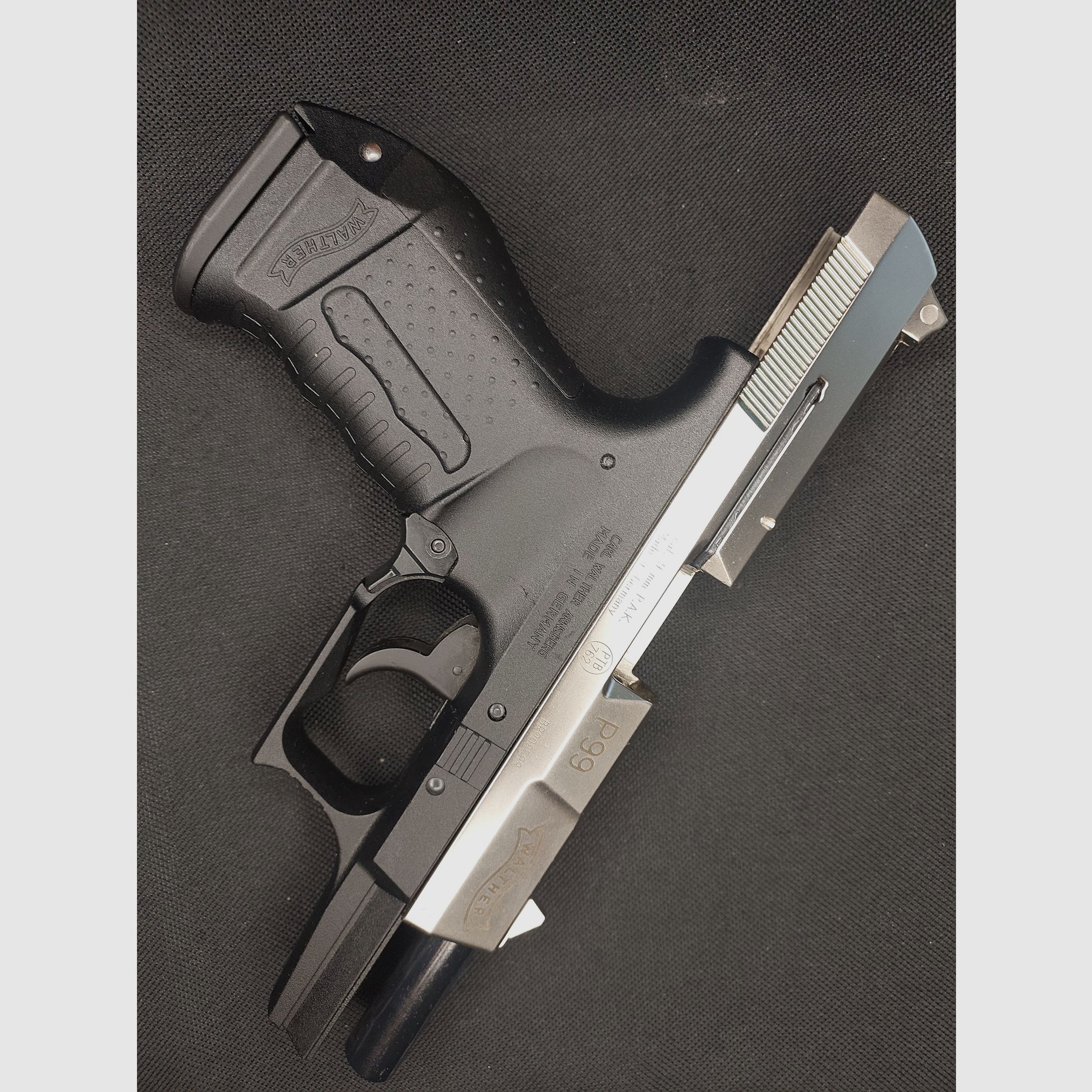 Walther P99 Schreckschuss Pistole 9mm P.A.K. bicolor Nickel (PTB 762) P 99