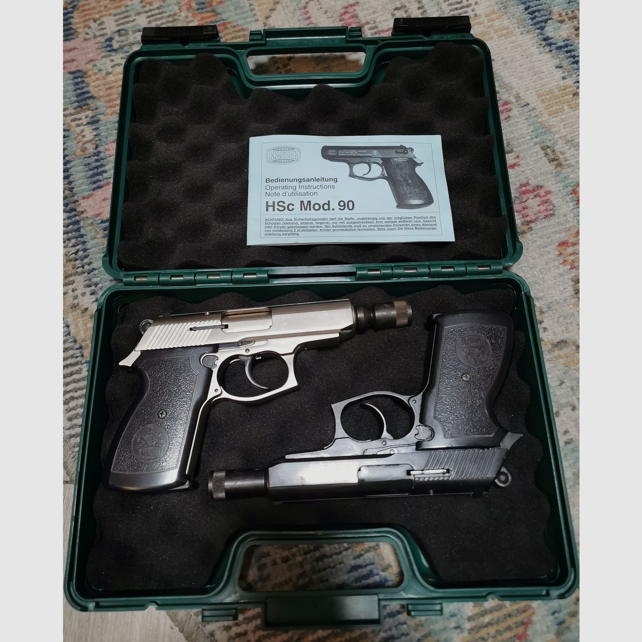 Mauser HSC 90 Paar Silber /Schwarz Sammlerwaffen mit PTB Frei ab 18 Jahre