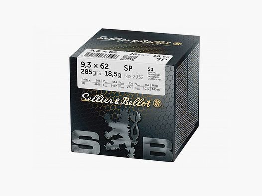 S&B 9,3X62 285 GRS / 18,46 G SP 50 STK SCHÜTTPACKUNG