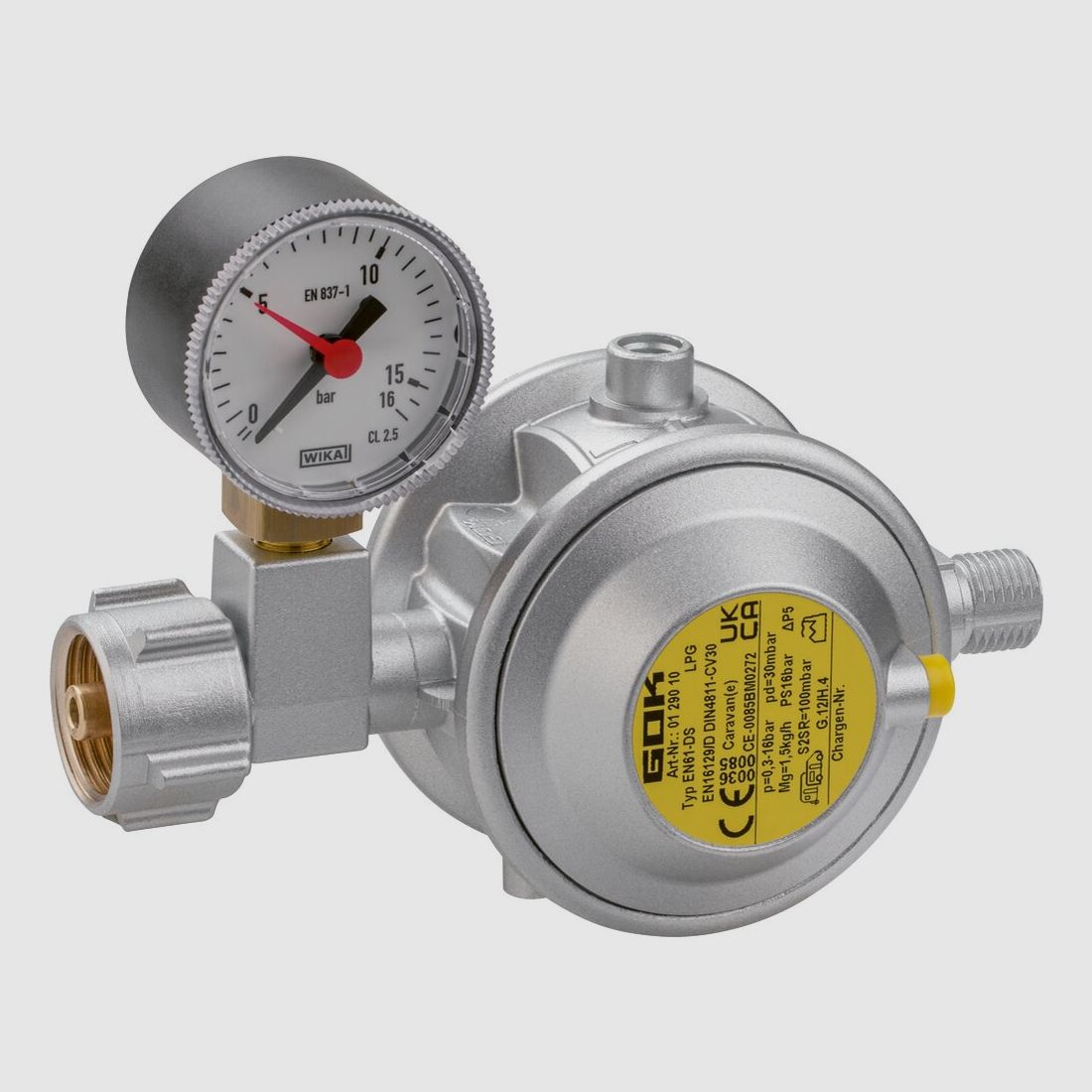 Niederdruckregler 1,5 kg/h, mit Manometer, Bild 2 von 4