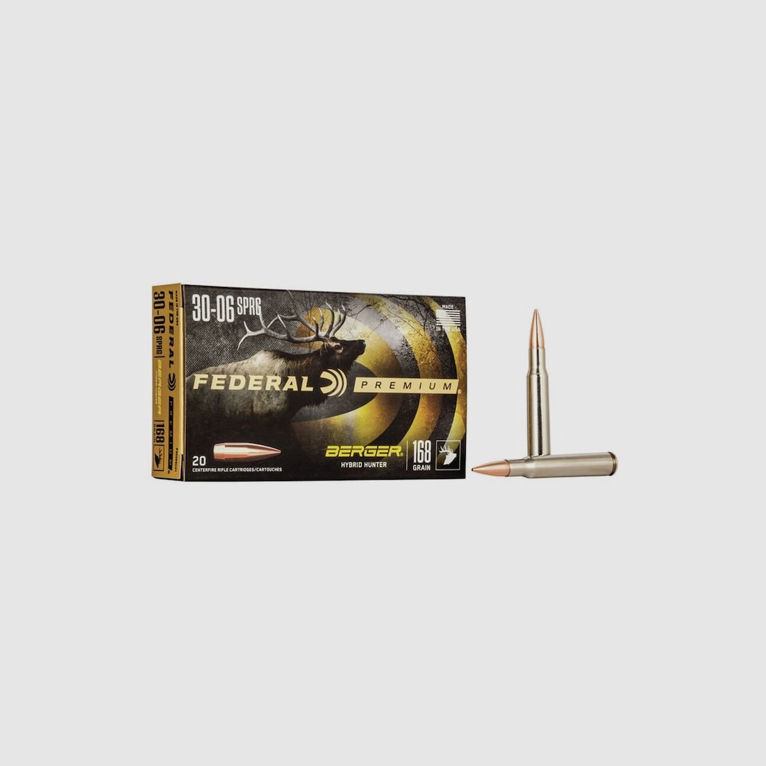 Federal Premium Berger Hybrid Hunter .30-06 Sprg. 168GR JHP 20 cartucce