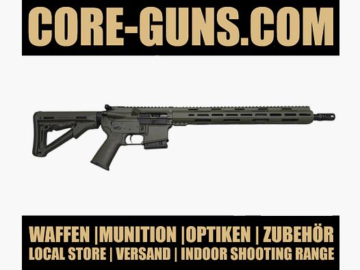 Modèle spécial LUX DEF TEC LDT L5 AR15 dans la variante FULL OD 223Rem carabine semi-automatique avec poignée Magpul et crosse CTR en OD Green