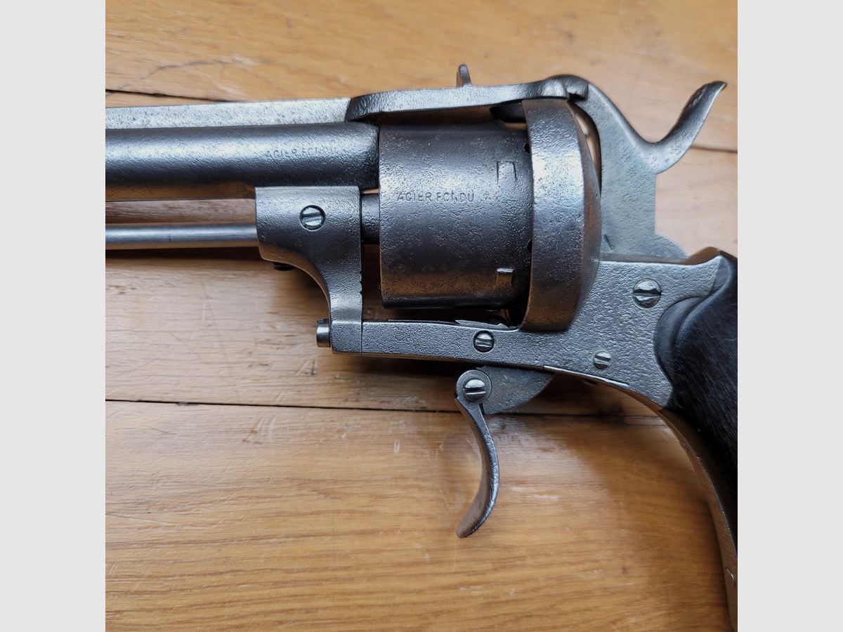 Kurioser Perkussionsrevolver im Kaliber 9mm – mit geschlossenem Rahmen – das größte Modell "Taschenrevolver" – schöne Griffschalen aus Ebenholz – gute Mechanik – Selbstverteidigungswaffe aus der Belle Époque – BE, Bild 10 von 16