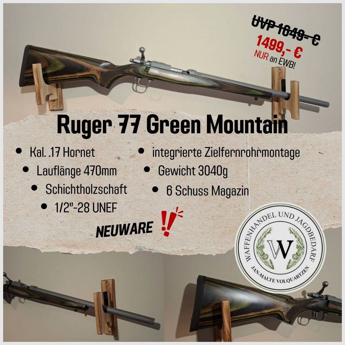 Ruger 77 Green Mountain 17Hornet