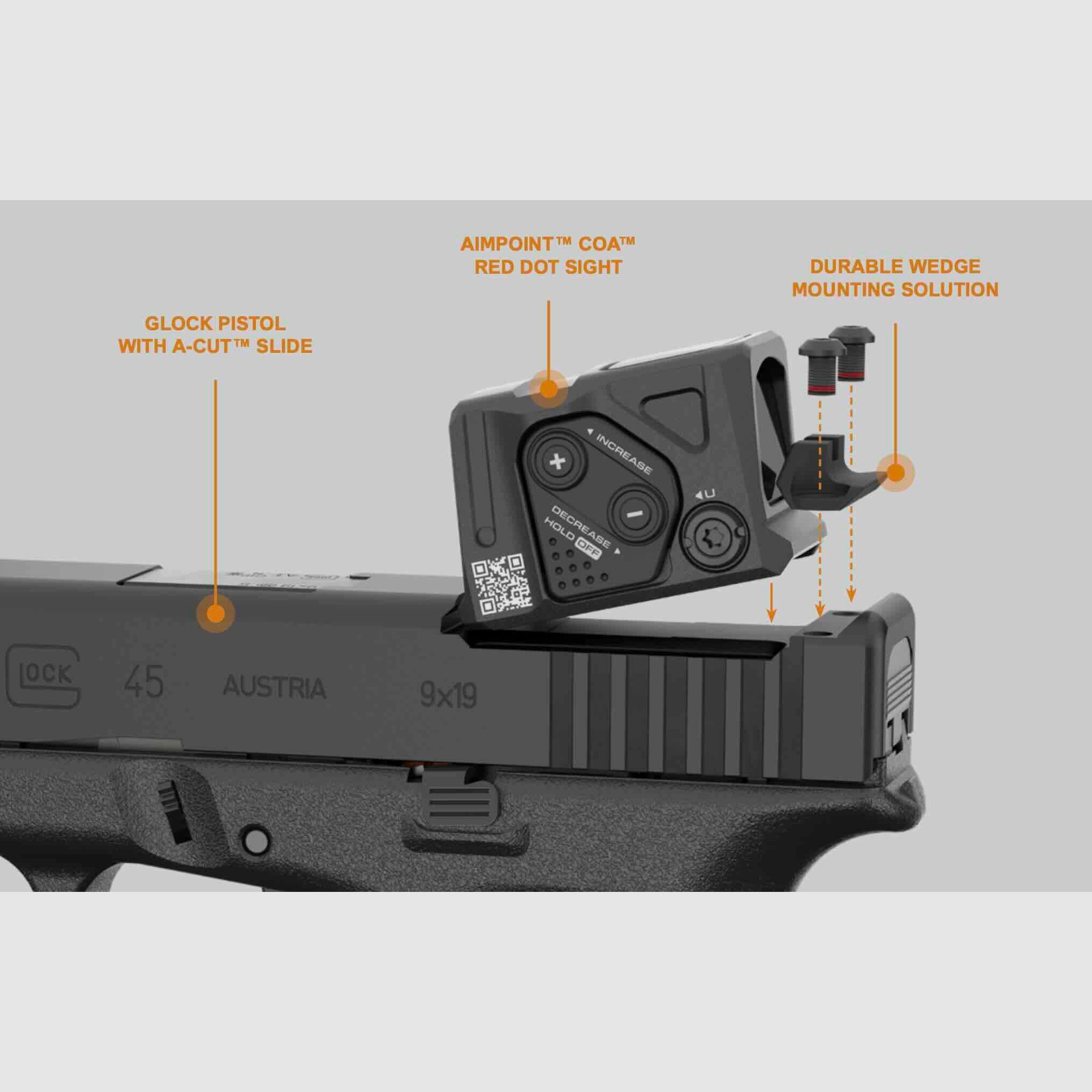PISTOLE GLOCK 43X FS A-CUT COMBO AIMPOINT COA, Bild 5 von 6