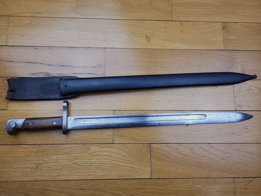 Seltene russische Bajonett für Winchester-Gewehr Mod. 1895 – Winchester-Vertrag von 1915 – komplett und in sehr gutem Zustand, Bild 1 von 11