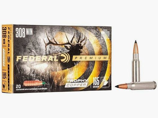 Federal Trophy Copper 10.7g/165grs à20 .308 Win.