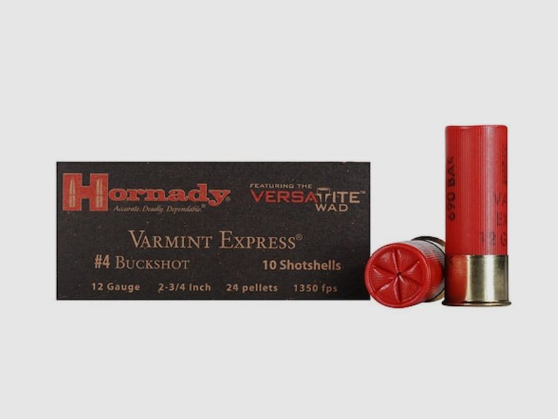 Hornady Shotgun Cartridge Varmint Express .12/70 28g Buckshot 6mm 10 Cartridges