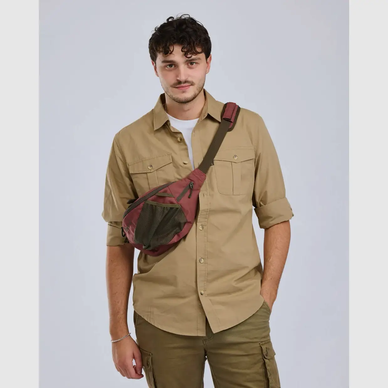 Pinewood InsectSafe Poplin-Langarmhemd für Herren, Sandstein, Bild 3 von 4
