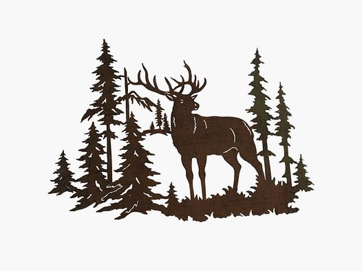 Lovergreen Dekoration Motiv Wanddekoration Metall Hirsch Wald