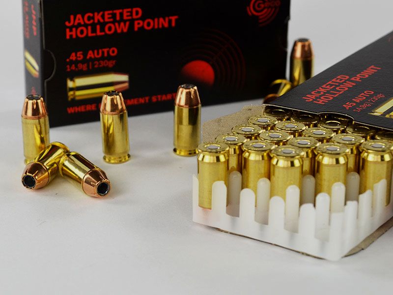 GECO .45 Auto (.45 ACP), Hohlspitz 230 grs 1 Packung (50 Schuss á 0,698 €*)